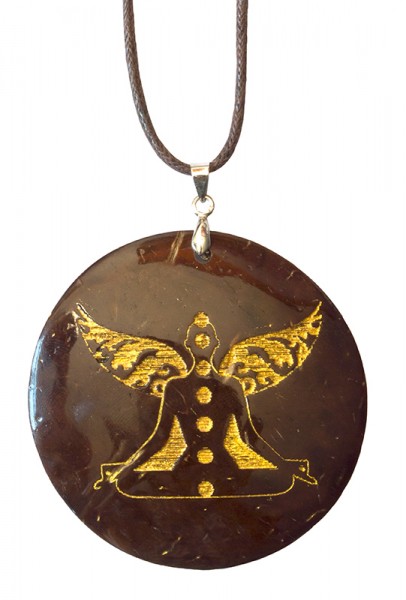 Halskette Chakra Buddha Coconut gold lackiert 5cm