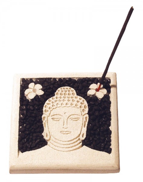 Räucherstäbchenhalter Buddha Stein graviert 10cm