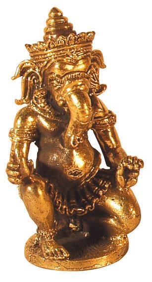 Ganesha knieend Messing 4x6cm