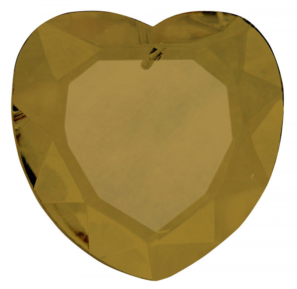Kristall Herz 40mm, Glas emerald (smoke)