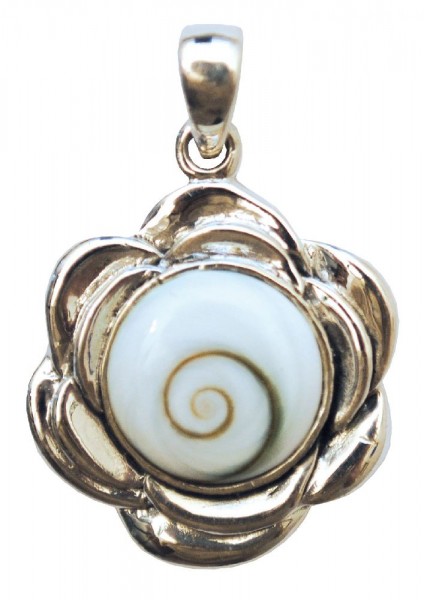 Anhänger Shiva Auge im Lotus 2,5cm Silber 925 7,1g