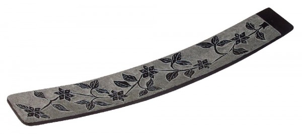 Räucherstäbchenhalter Blume Black Stone graviert 25x4