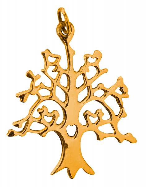 Anhänger Baum des Lebens Messing 2,5cm, 1,9g