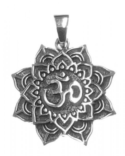 Anhänger "Om im Lotus" 3cm Silber 925 7,7g