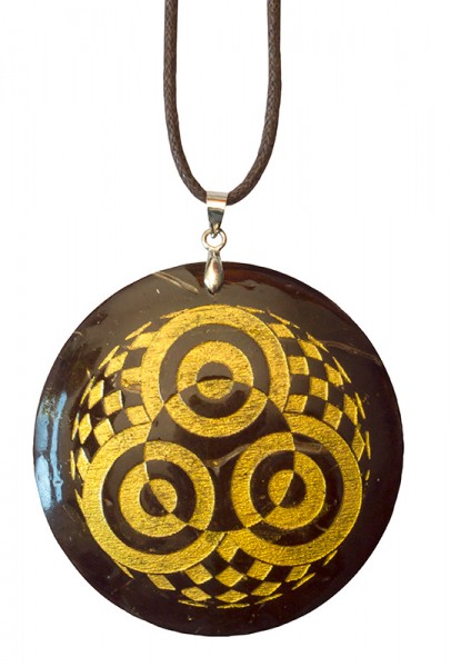 Halskette Kornkreis Ammersee Coconut gold lackiert 5cm