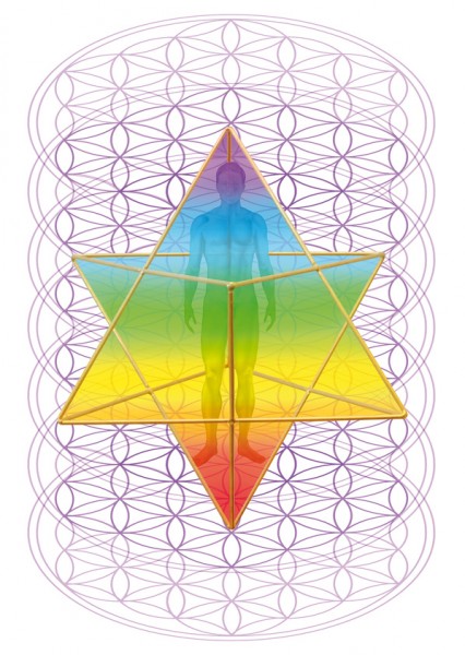 Aufkleber Merkaba-Mensch-7 BdL, transparent 7x10,5cm