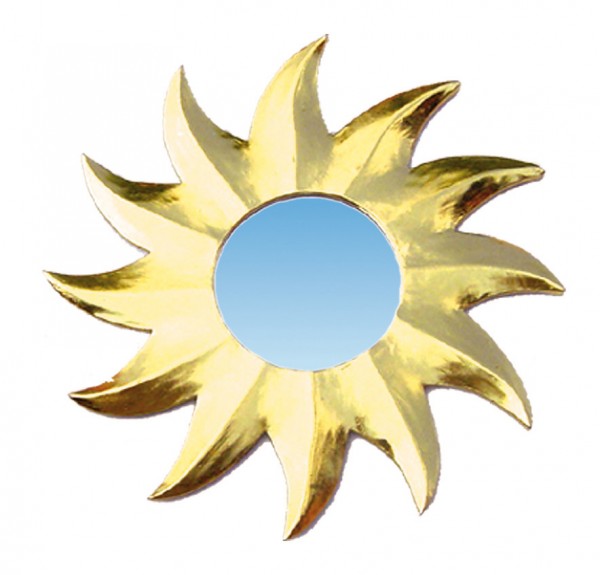 Spiegel Sonnenstern gold 8cm Holz