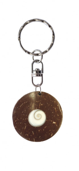 Schlüsselanhänger Kokosnuss mit Shiva-Eye 3,5cm