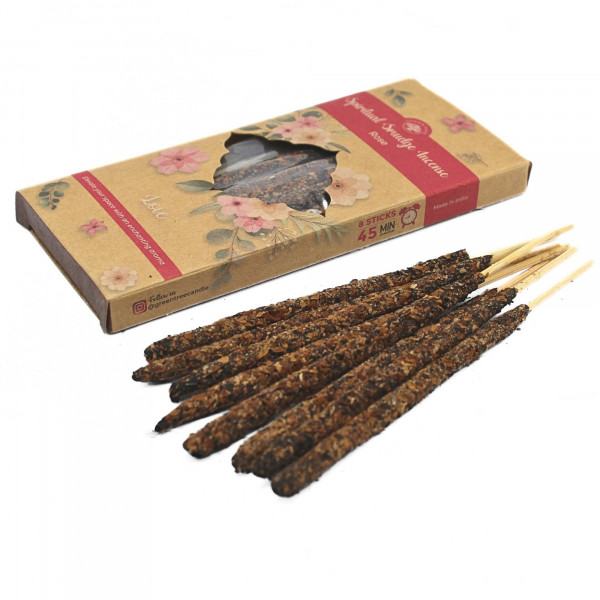 Green Tree Spiritual Smudge Incense "Rose of Love", 8 dicke Stäbchen