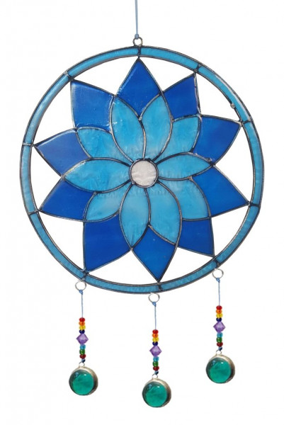 Suncatcher "Lotus Chakra" Resin blau 15x35cm