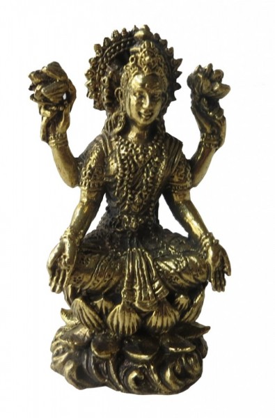 Lakshmi auf Lotus Messing 5cm