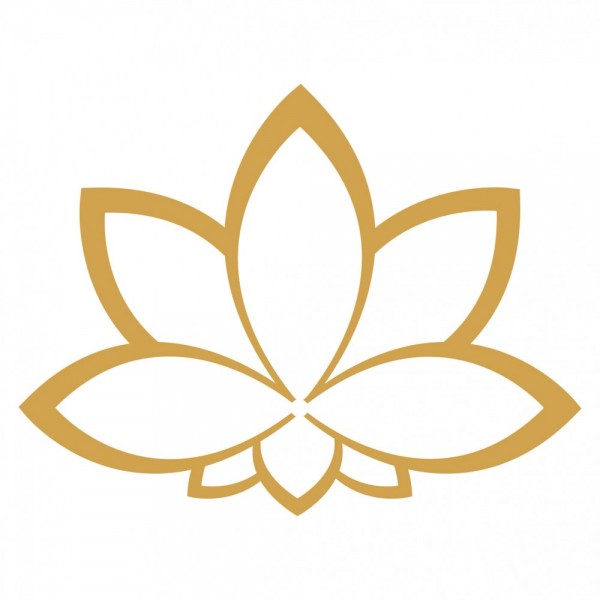 Aufkleber Set 4x3cm/1x7,5cm gold-transparent Lotus