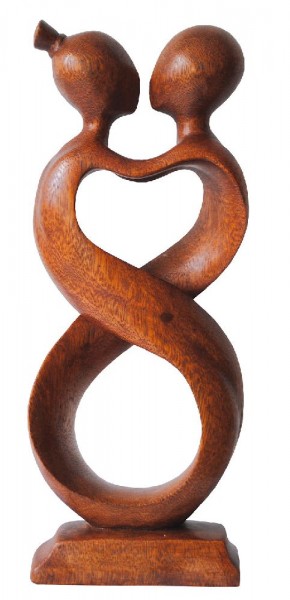 Tantrische Skulptur Endless Love Holz braun 12x30cm