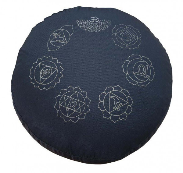 Meditationskissen mit Inlet "7 Chakren" Baumwolle(80%), Polyester(20%) schwarz