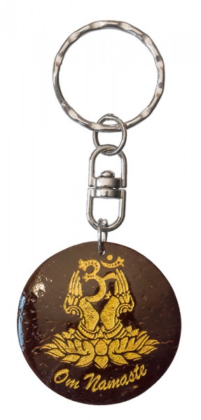 Schlüsselanhänger Om Namaste Coconut lackiert 3,5cm