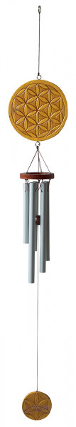 Klangspiel "Blume des Lebens" Holz braun/gold bemalt, 12x80cm
