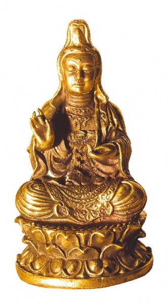 Kuan Yin sitzend Messing 6cm