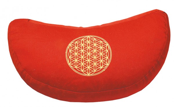 Meditationskissen mondsichel bordeaux 40x20cm mit Inlet 100% Baumwolle mit Dinkelspelzfüllung