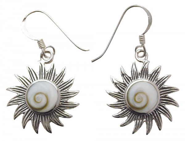 Ohrhänger Shivas Auge Sonne 2cm Silber 925
