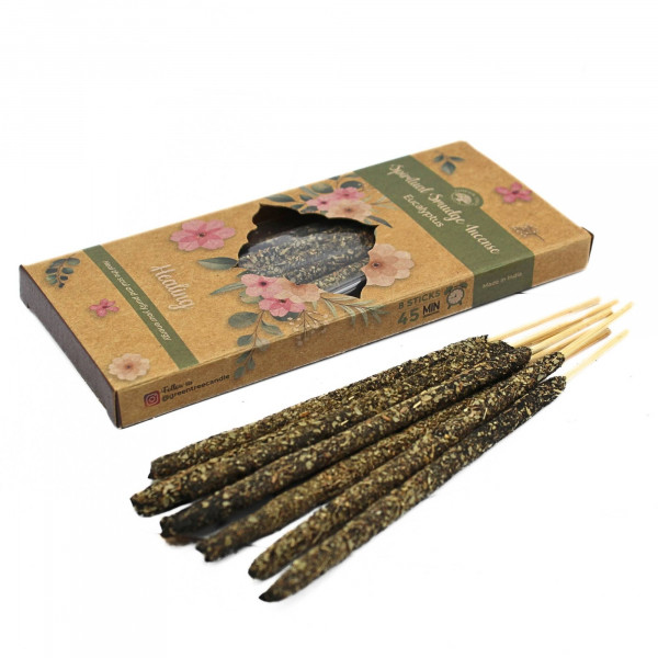 Green Tree Spiritual Smudge Incense "Eucalyptus of Healing", 8 dicke Stäbchen