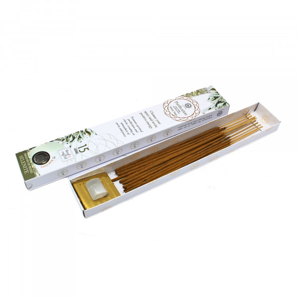 Green Tree Gemstone Incense "Purification", Weißer Salbei – Kostbarer Selenit, 15g