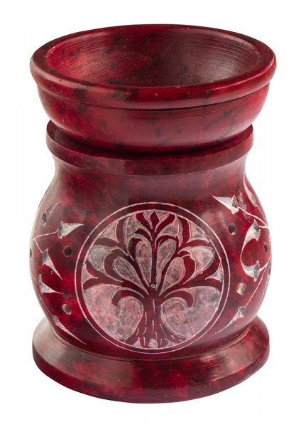 Aromalampe "Baum des Lebens" Speckstein rot 6x8cm