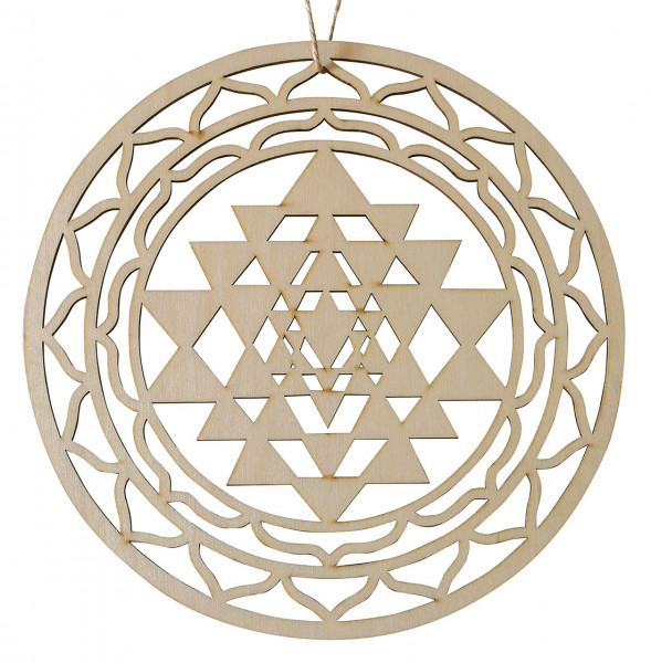 Mobile/Ornament "Shri Yantra" Holz gelasert 20cm