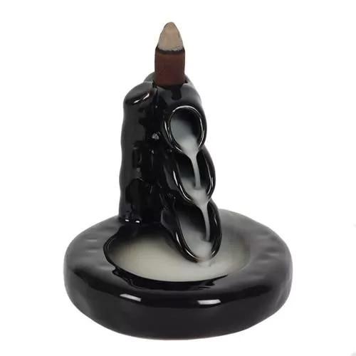 Backflow Kegel halter "Bambus Wasserfall", Keramik, 10x13x10cm