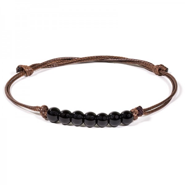 Armband mit 7 Turmalinperlen, verstellbar