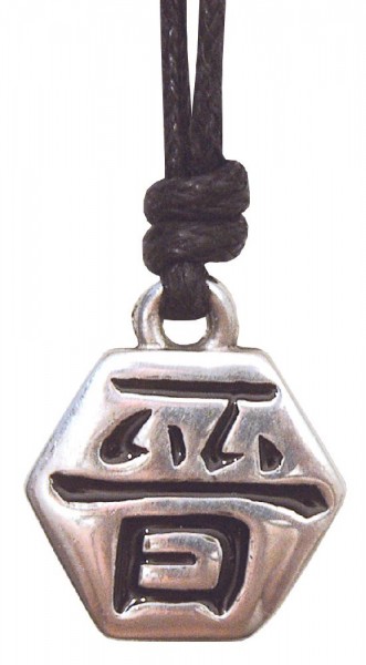 Anhänger Chin Zinn 3cm mit Baumwollband