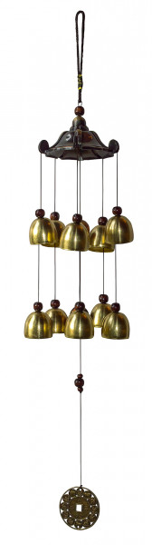 Klangspiel "Chinesischer Zodiac mit Pagode" Metal, Kunststoff 10x55cm