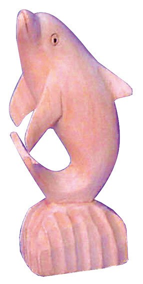 Standdelphin Holz natur 10cm