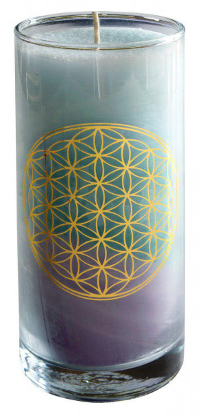 Kerze "Sea BDL" im Glas Stearin 14cm pastell