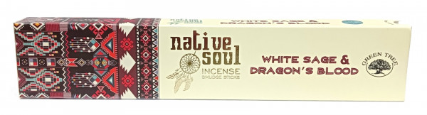 Green Tree Native Soul Incense "White Sage & Dragons Blood" 15gr.