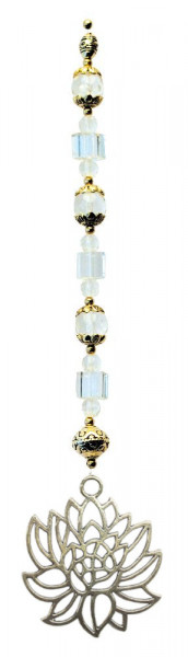 Suncatcher "Lotus" Metall 4cm mit 6 transparenten Glaselementen 60cm