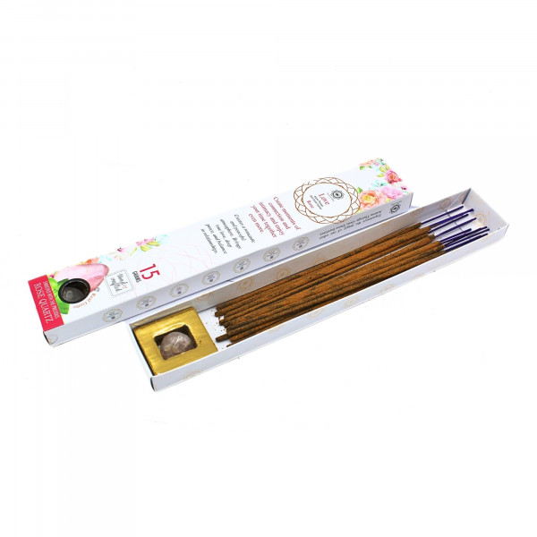Green Tree Gemstone Incense "Love", Rose – Kostbarer Rosenquarz, 15g
