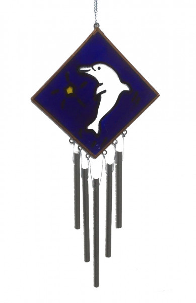 Suncatcher Delphin 7cm Glas/Aluminium 20cm