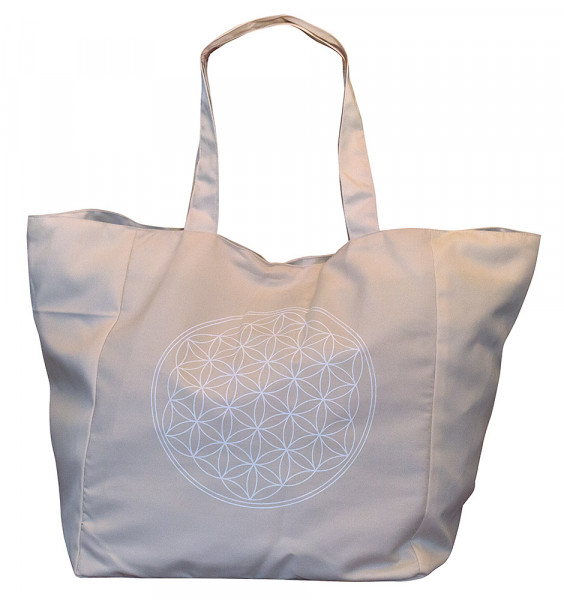 Umhängetasche "Blume des Lebens" Baumwolle/Polyester beige 48x33cm