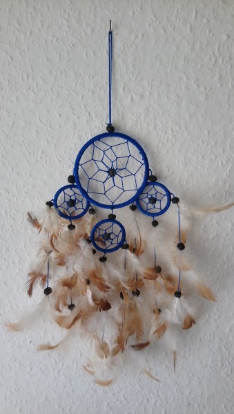 Dreamcatcher klein vierfach Blau