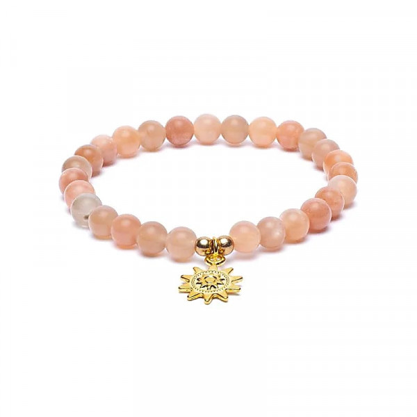 Armband Sonnenstein elastisch mit Sonnenanhänger -- 6mm