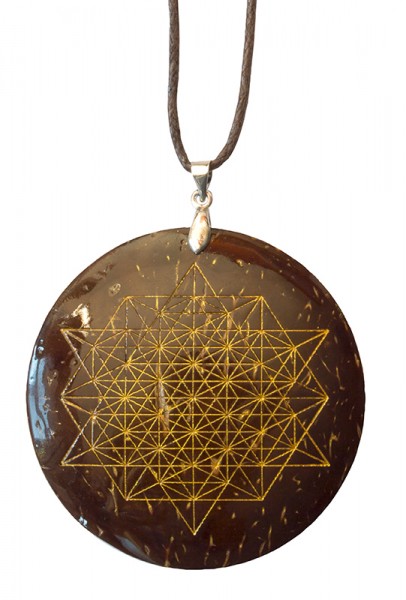 Halskette Stern Tetraeder Coconut gold lackiert 5cm