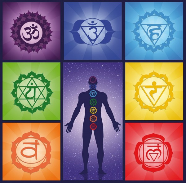 Leinwanddruck Human-Chakra 40x40cm