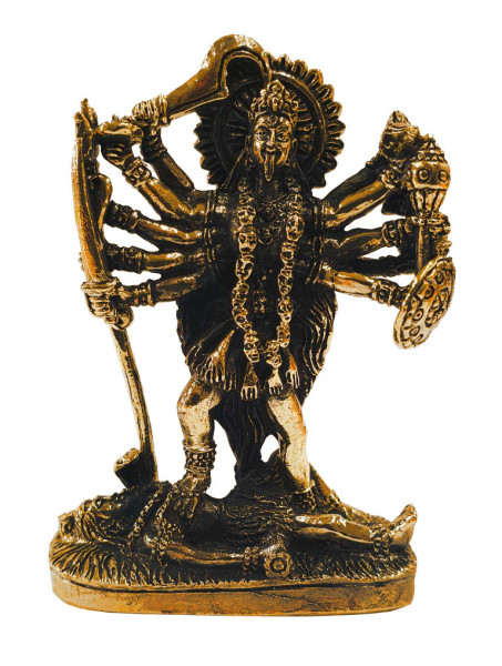 "Kali stehend" 10 Arme, Messing 6,5cm