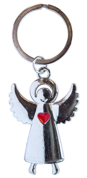Schlüsselanhänger "Schutzengel mit Herz" Metall, 3x8cm