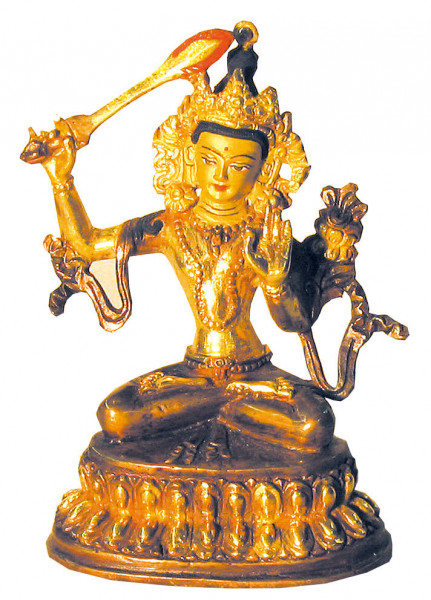 "Manjushree" Kupfer vergoldet 10cm