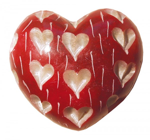 Herz Heart Speckstein rot 6x6cm