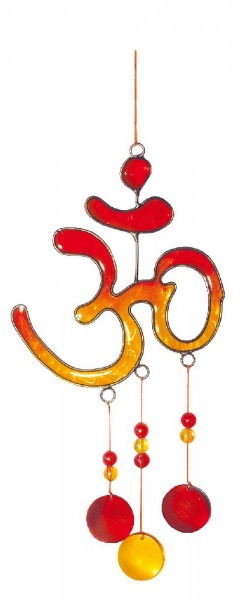 Suncatcher Om Fiberglas rot-orange 10x21cm