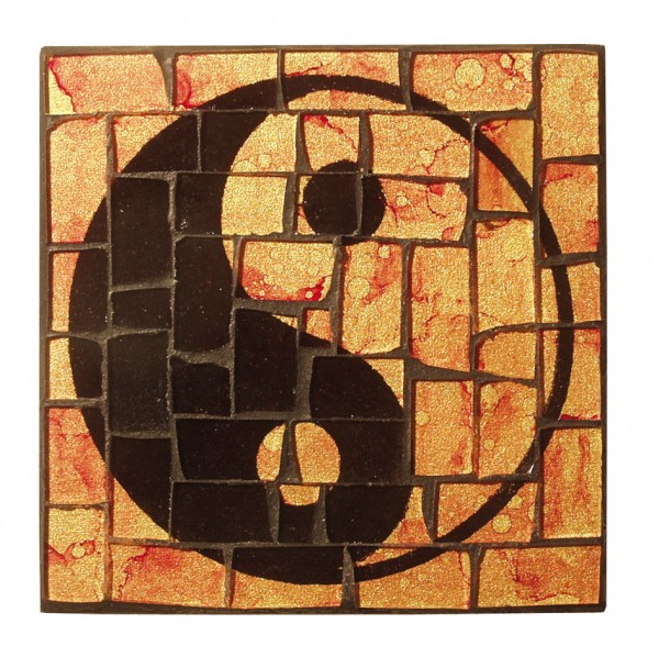 Untersetzer Yin Yang Glasmosaik 9x9cm