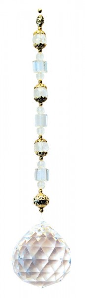 Suncatcher aus Glas und Metall mit 40mm Bleikristall Kugel > 30% PbO