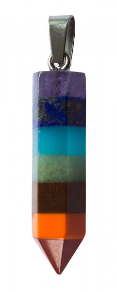 Anhänger Chakra Rainbow Multistone Spitze 0,8x3,5cm